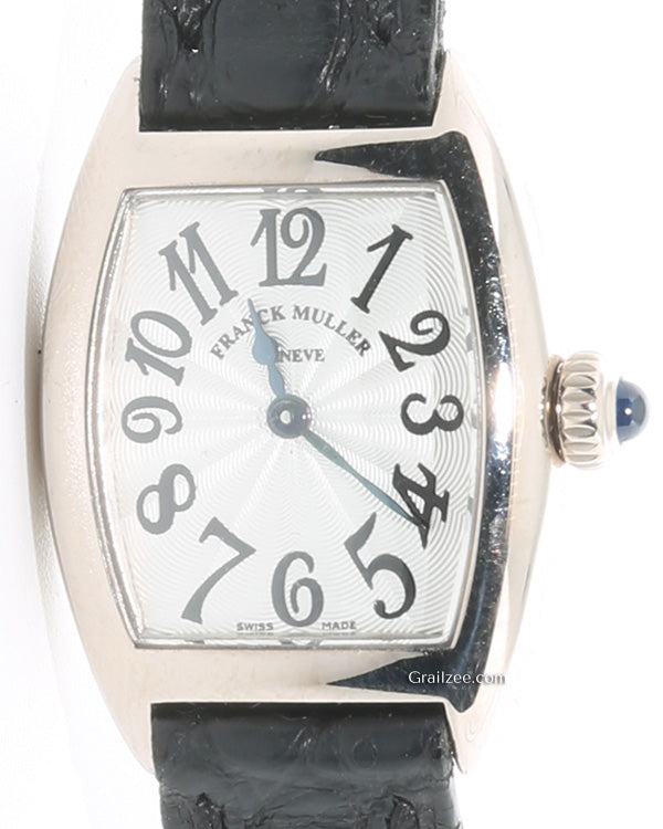 Franck Muller Tonneau Curvex 20MM Quartz Silver Dial Leather Strap (2502QZ)