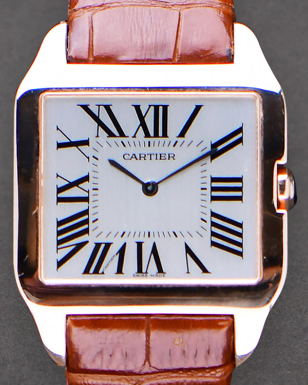 Cartier Santos Dumont 35MM Silver Dial Leather Strap (W2006951)