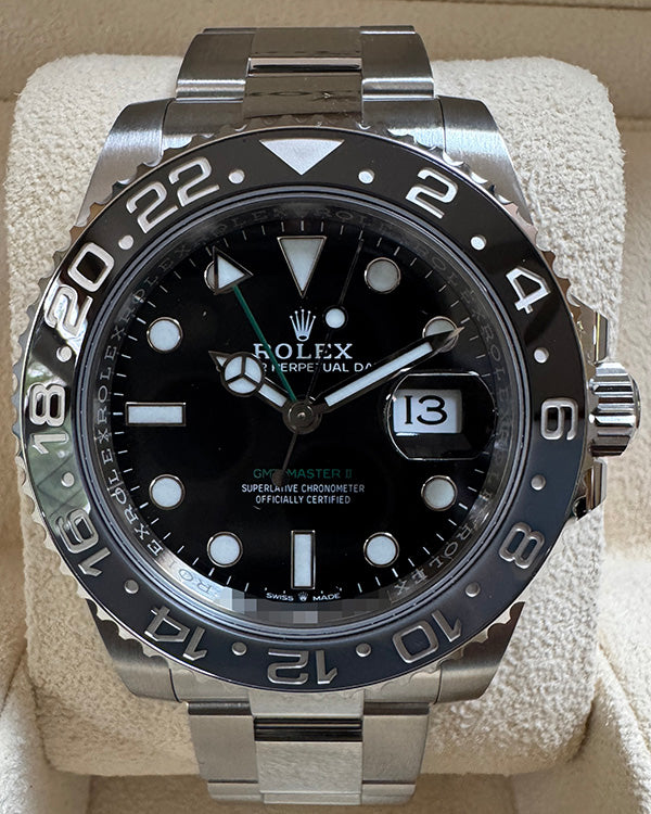 2024 Rolex GMT-Master II "Bruce Wayne" 40MM Black Dial Oyster Bracelet (126710GRNR)