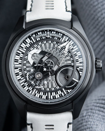 2023 Ulysse Nardin Freak X Yagasuri 43MM Black/White "Yagasuri" Dial Leather Strap (2303-270LE-9A-YAGASU/0A)