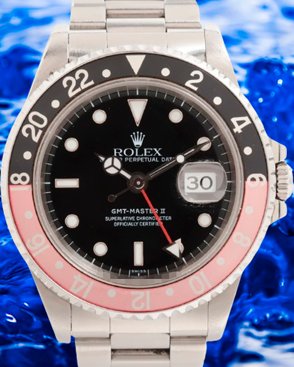 Rolex GMT-Master II "Coke" 40MM Black Dial Steel Bracelet (16710)