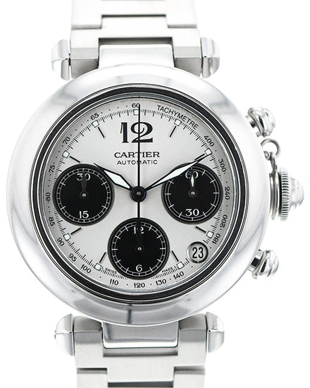 Cartier Pasha  C De Cartier 36MM White Dial Steel Bracelet (W31048M7 2412)