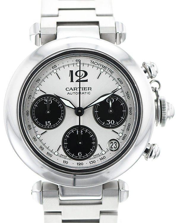 Cartier Pasha  C De Cartier 36MM White Dial Steel Bracelet (W31048M7 2412)