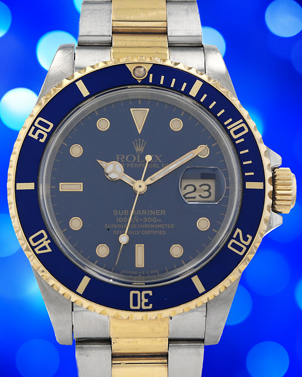 Rolex Submariner Date "Bluesy" Vintage 40MM Blue Dial Two-Tone Oyster Bracelet (16613)