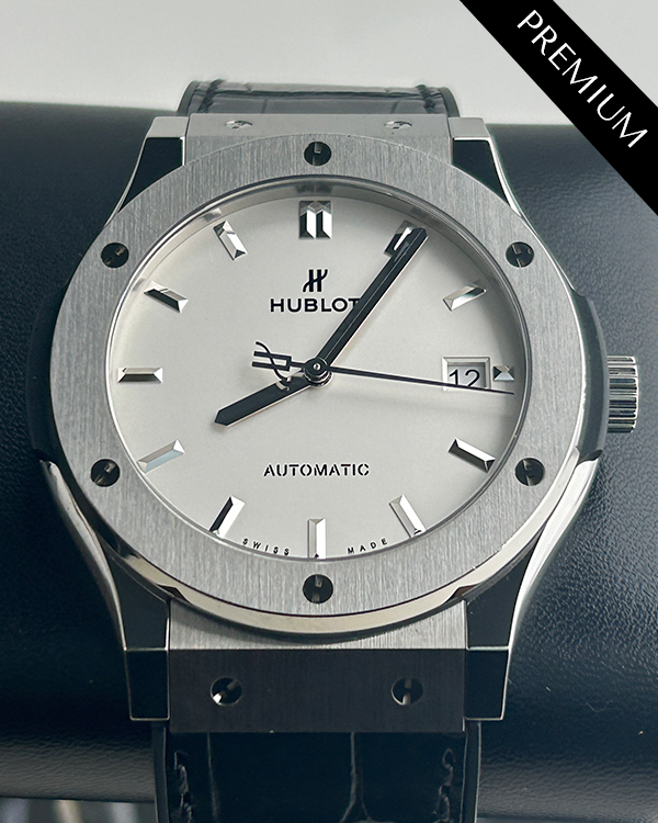 2023 Hublot Classic Fusion 45MM Opaline Dial Leather/Rubber Strap (511.NX.2611.LR)