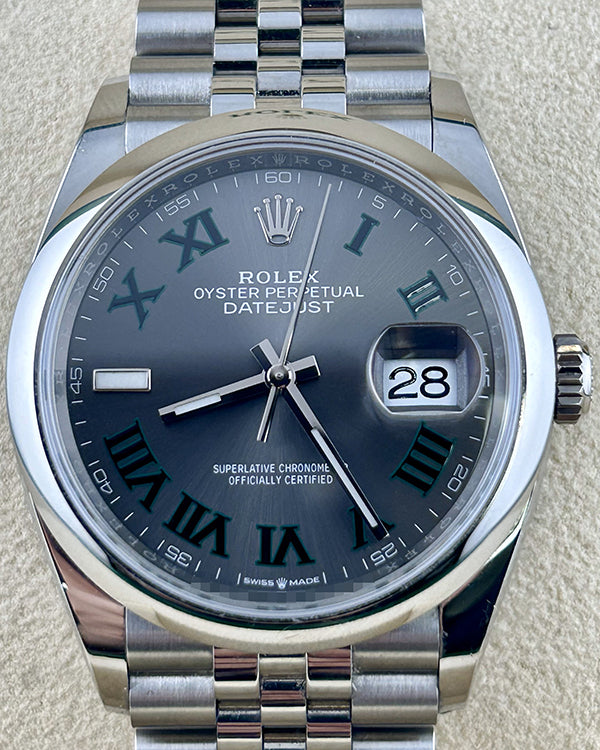 2021 Rolex Datejust "Wimbledon" 36MM Slate Dial Jubilee Bracelet (126200)