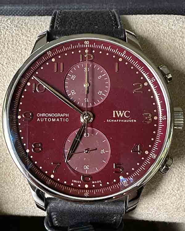 2024 IWC Schaffhausen Portugieser Chronograph "Year of the Dragon" L.E. 41MM Red Dial Leather Strap (IW371629)