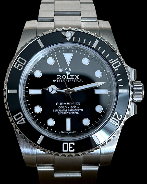 No Reserve - 2016 Rolex Submariner No Date 40MM Black Dial Oyster Bracelet (114060)