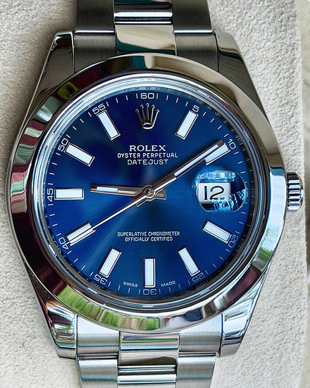 2013 Rolex Datejust II 41MM Blue Dial Oyster Bracelet (116300)