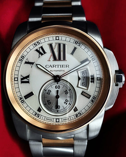 Cartier Calibre de Cartier 42MM Silver Dial Two-Tone Bracelet (W7100036)