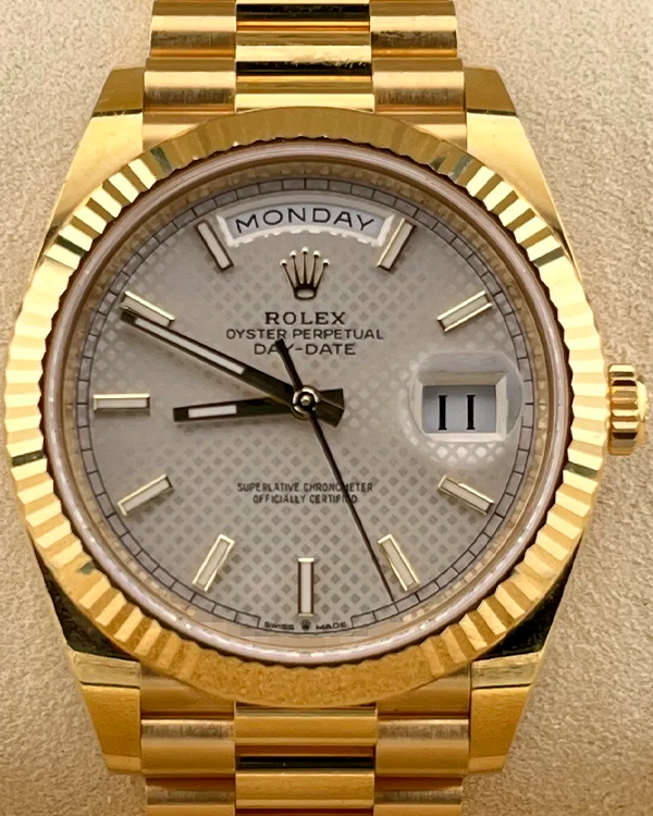 Rolex Day-Date 40MM Silver Dial Yellow Gold President Bracelet (228238)