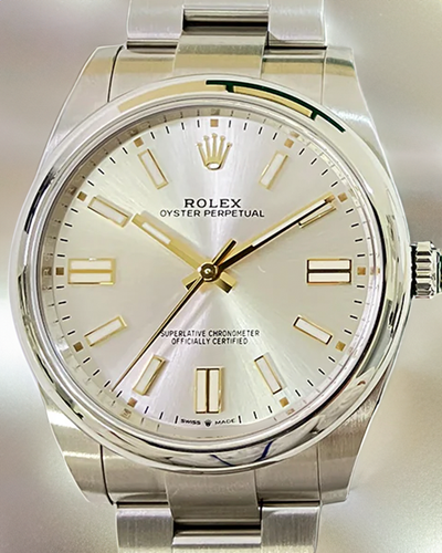 2022 Rolex Oyster Perpetual 41MM Silver Dial Oyster Bracelet (124300)