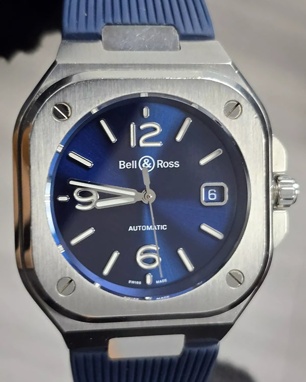 2021 Bell & Ross BR 05 40MM Blue Dial Rubber Strap (BR05A-BLU-ST/SRB)