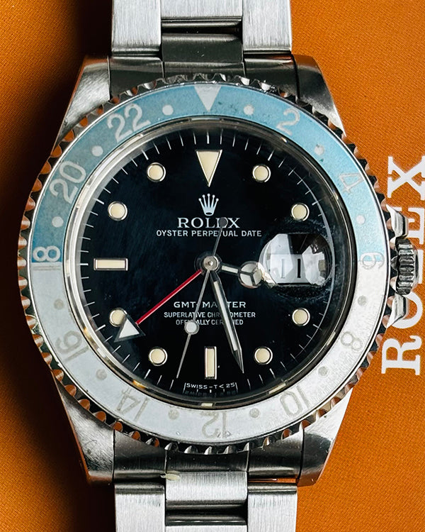 Rolex GMT-Master "Faded Pepsi" 40MM Black Dial Steel Bracelet (16700)