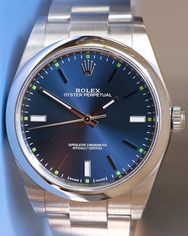 2019 Rolex Oyster Perpetual 39MM Blue Dial Oystersteel Bracelet (114300)