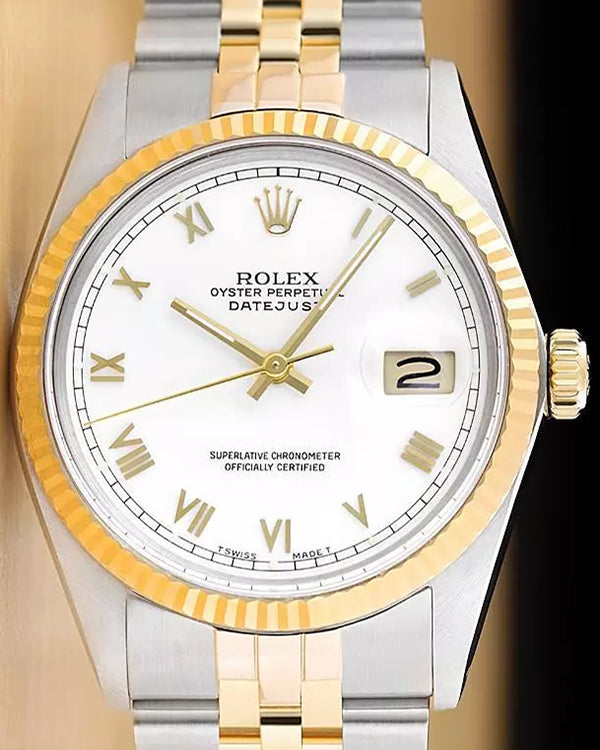 Rolex Datejust 36MM White Dial Two-Tone Jubilee Bracelet (16013)