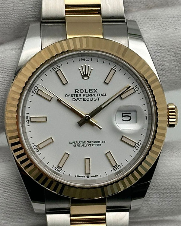 2022 Rolex Datejust 41MM White Dial Two-Toned Oyster Bracelet (126333)