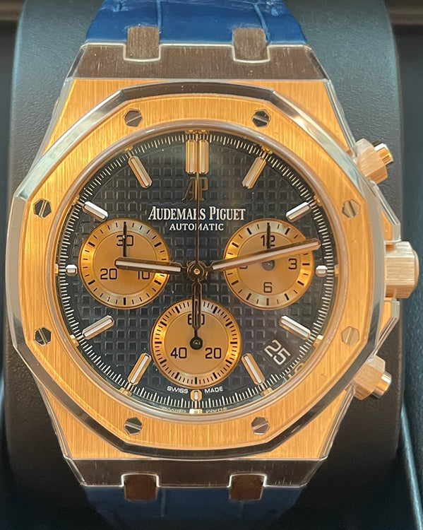 Audemars Piguet Royal Oak Chronograph 41MM Blue Dial Leather Strap (26331OR.OO.D315CR.01)