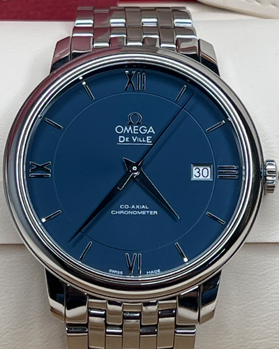 No Reserve - Omega De Ville Prestige 39.5MM Blue Dial Steel Bracelet (424.10.40.20.03.001)