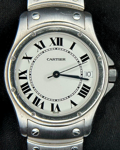 Cartier Santos De Cartier 33MM White Dial Steel Bracelet (1920)