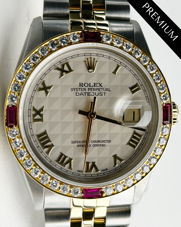 Rolex Datejust 36MM Cream Pyramid Dial Two-Tone Jubilee Bracelet (16031)