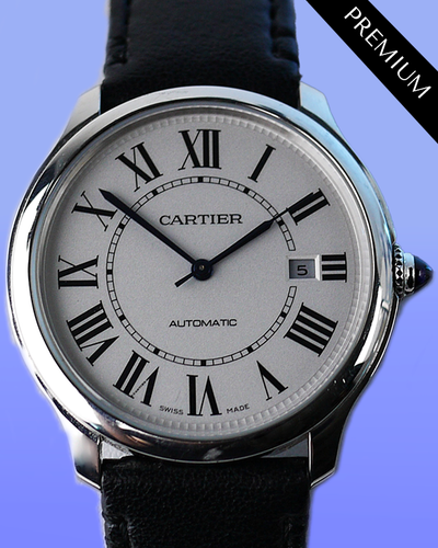 Cartier Ronde Croisière de Cartier 40MM Silver Dial Leather Strap (WSRN0032)