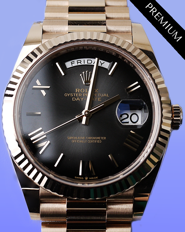 2024 Rolex Day-Date 40MM Slate Ombré Dial Everose Gold President Bracelet (228235)