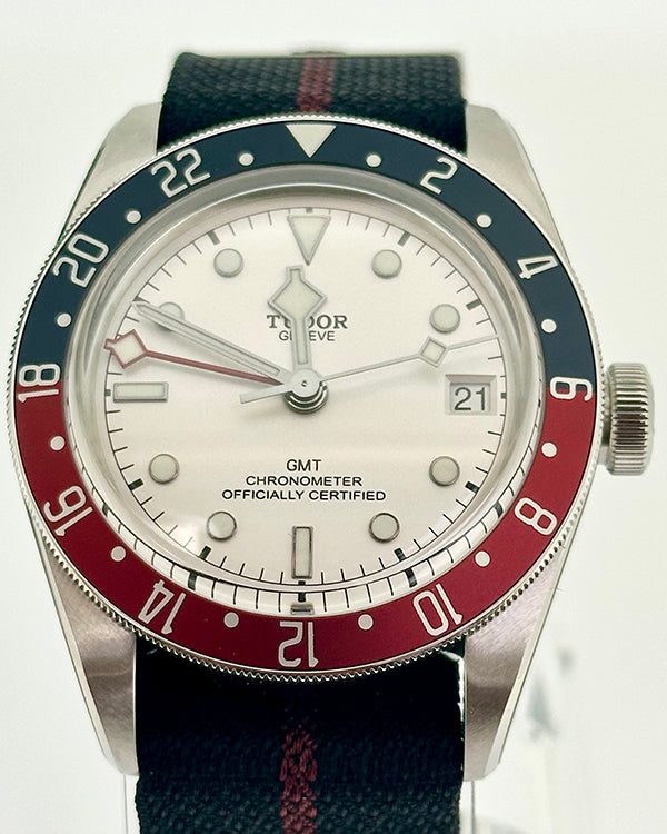 2024 Tudor Black Bay GMT "Pepsi" 41MM White Dial Textile Strap (79830RB)