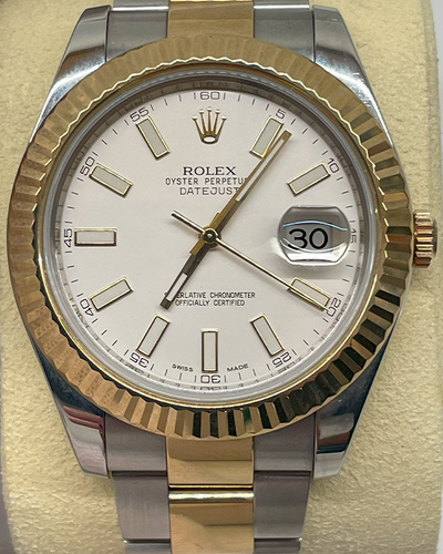 2010 Rolex Datejust II 41MM Ivory Dial Two-Tone Oyster Bracelet (116333)