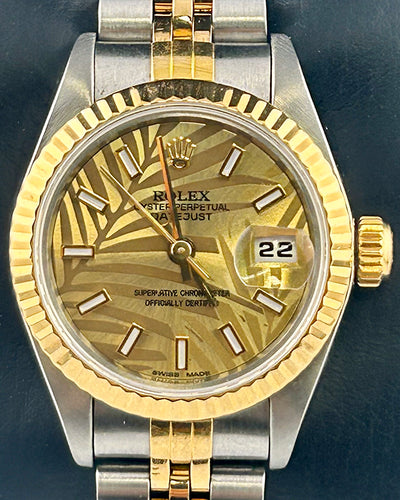 Rolex Lady-Datejust 26MM Champagne "Palm Motif" Dial Two-Tone Jubilee Bracelet (69173)