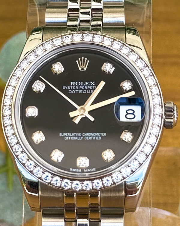 2015 Rolex Datejust 31MM Black Dial Jubilee Bracelet (178384)