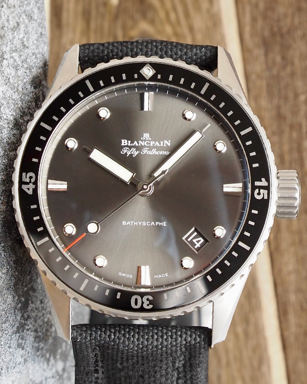 2022 Blancpain Fifty Fathoms Bathyscaphe 43MM Black Dial Rubber Strap (5000-1230-B52A)