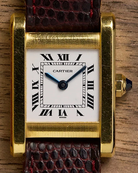 Cartier Tank Normale 21MM White Dial Leather Strap (78093)