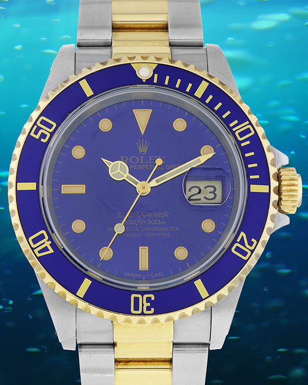 Rolex Submariner Date "Bluesy" 40MM Royal Blue Dial Two-Tone Oyster Bracelet (16613)