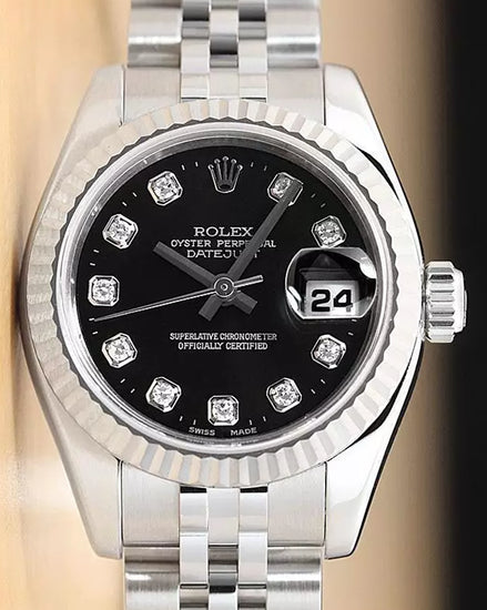 Rolex Lady-Datejust 26MM Black Dial Jubilee Bracelet (179174)