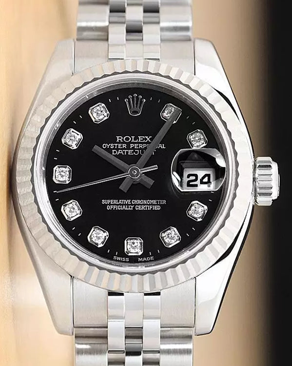 Rolex Lady-Datejust 26MM Black Dial Jubilee Bracelet (179174)