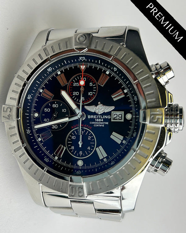 Breitling Super Avenger 48MM Black Dial Steel Bracelet (A13370)