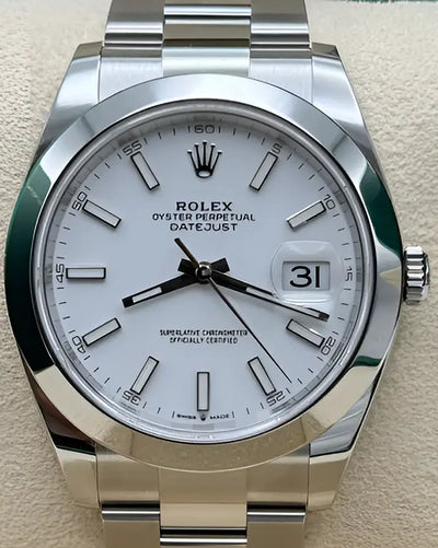 2023 Rolex Datejust 41MM White Dial Oyster Bracelet (126300)