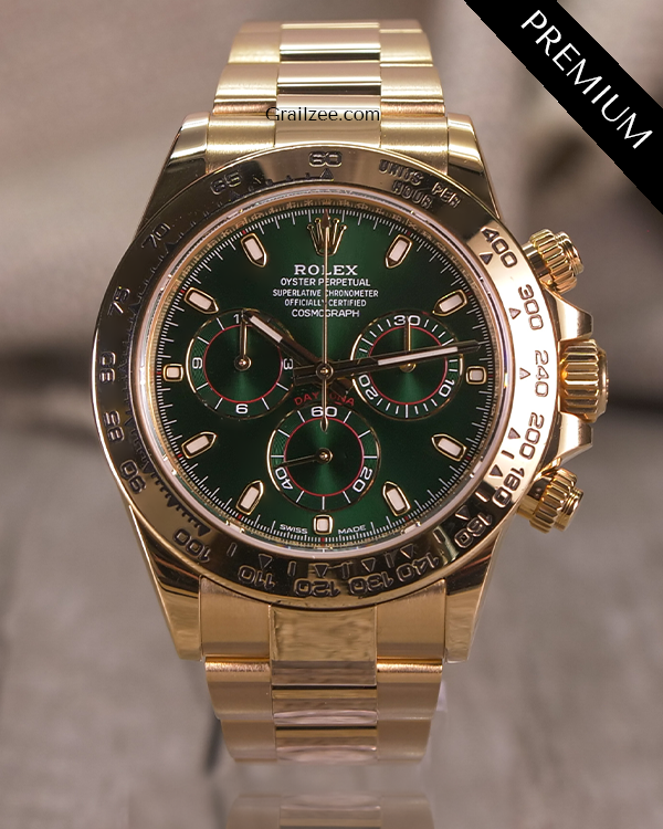 2018 Rolex Cosmograph Daytona "John Mayer" 40MM Green Dial Yellow Gold Oyster Bracelet (116508)