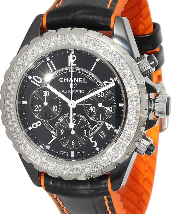 Chanel J12 41MM Black Dial Rubber Strap (H1009)