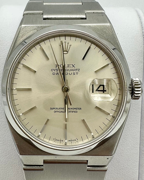 Rolex Datejust Oysterquartz Vintage 36MM Quartz Silver Dial Steel Bracelet (17000)