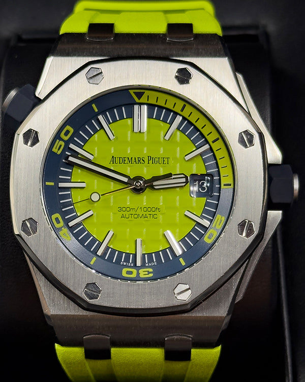 Audemars Piguet Royal Oak Offshore Diver 42MM Green Dial Rubber Strap (15710ST.OO.A038CA.01)