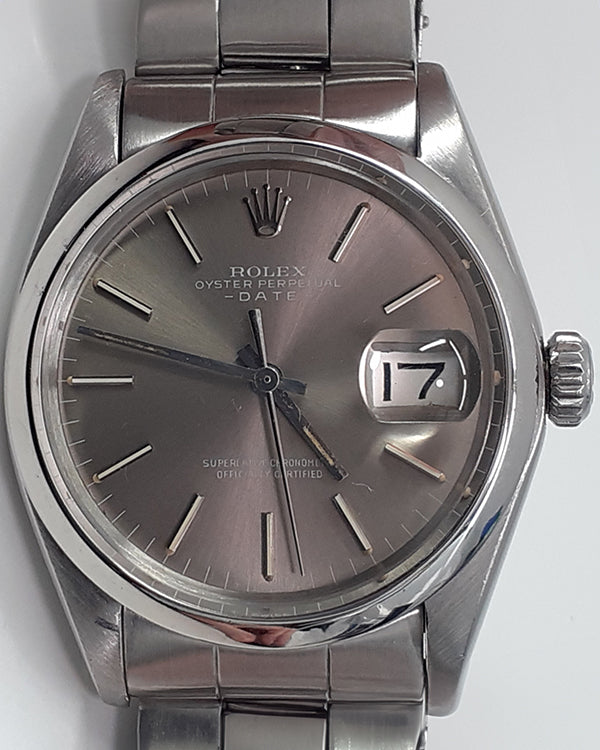 Rolex Oyster Perpetual Date 34MM Grey Dial Oyster Bracelet (1500)