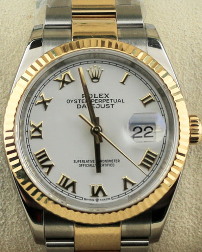 Rolex Datejust 36MM White Dial Two-Tone  Bracelet (126233)