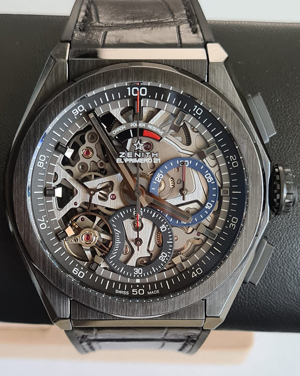 2018 Zenith Defy El Primero 44MM Skeleton Dial Leather Strap (49.9000.9004/78.R582)