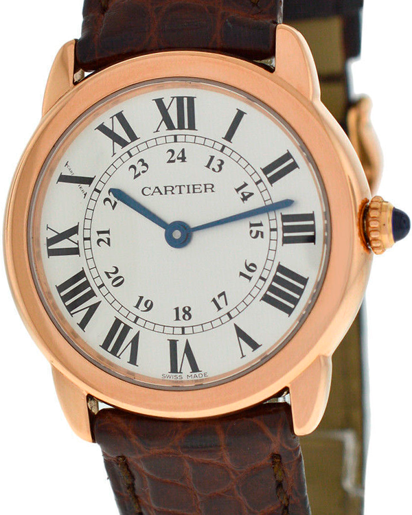 Cartier Ronde Solo de Cartier 29MM Quartz Silver Dial Leather Strap (W6701007)