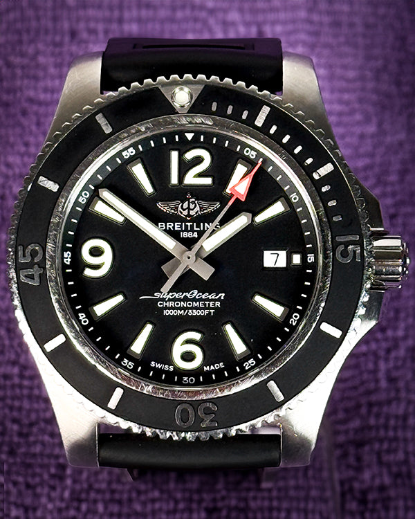 Breitling Superocean 44MM Black Dial Rubber Strap (A17367)