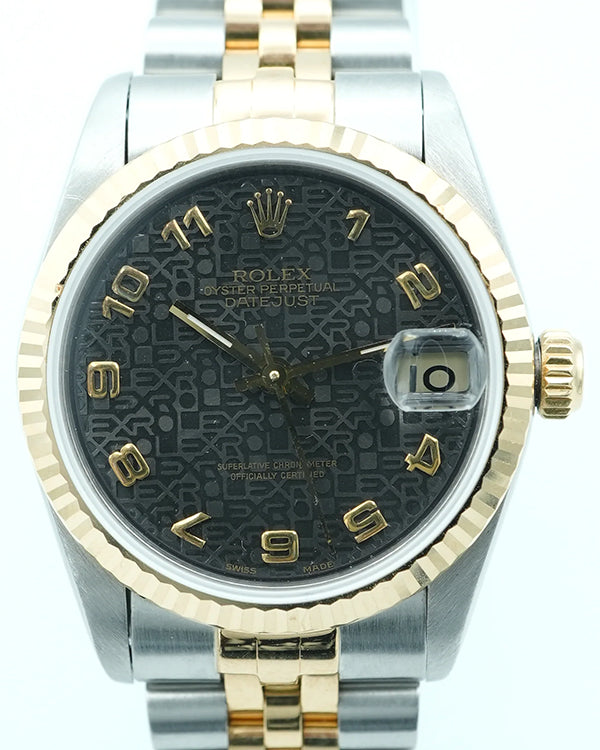 1995 Rolex Datejust 31MM Black "Jubilee Motif" Dial Two-Tone Jubilee Bracelet (68273)