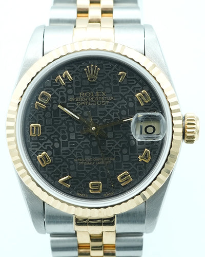 1995 Rolex Datejust 31MM Black "Jubilee Motif" Dial Two-Tone Jubilee Bracelet (68273)