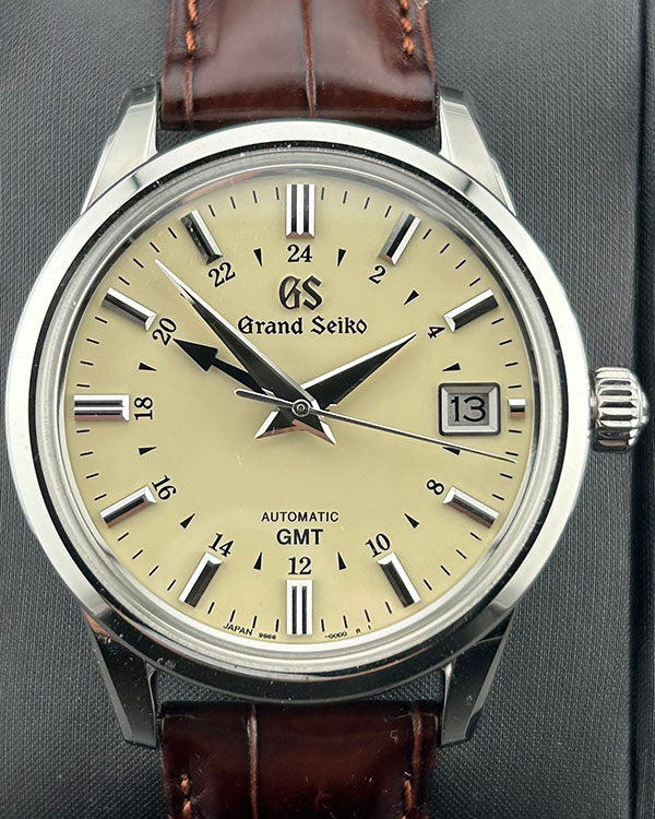 2022 Grand Seiko Elegance Collection GMT 39.5MM Champagne Dial Leather Strap (SBGM221G)